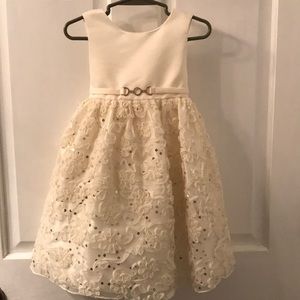 Cream and gold girls dress